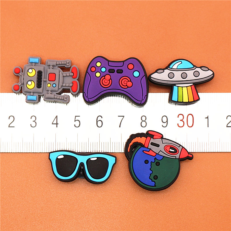 1pcs Cartoon UFO PVC shoe charms shoe accessories DIY shoe decoration kids favor kawaii cute X-mas gift