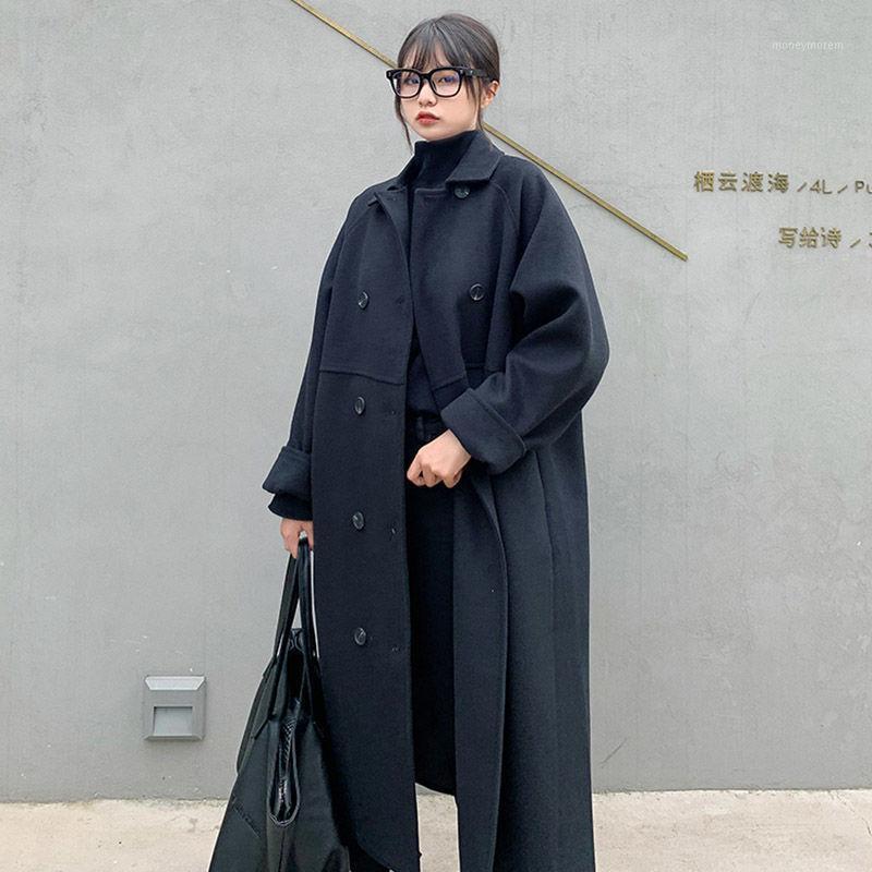 2021 Women Autumn Vintage Wool Coat Female Double Breasted Long Sleeve Jacket Lady Casual Solid Oversize Mid-long Outerwear F2401, Black
2021 Women Autumn Vintage Wool Coat Female Double Breasted Long Sleeve Jacket Lady Casual Solid Oversize Mid-long Outerwear F2401, Black