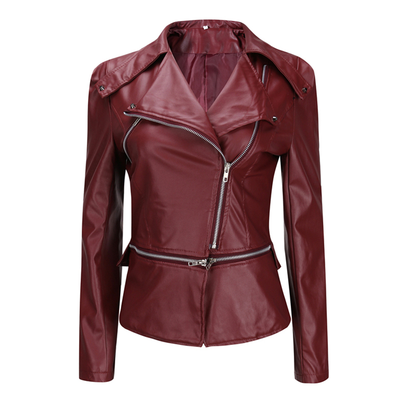 Autumn Black Leather Jacket Women Solid Plus Size Jackets Fashion Motorcycle Overcoats Female Causal Women Jacket Autumn 201029