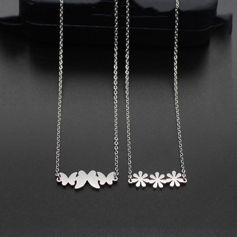 316L Stainless Steel silver color Butterfly flower Pendant Necklace Link Chain Necklace For Women collares mujer
316L Stainless Steel silver color Butterfly flower Pendant Necklace Link Chain Necklace For Women collares mujer