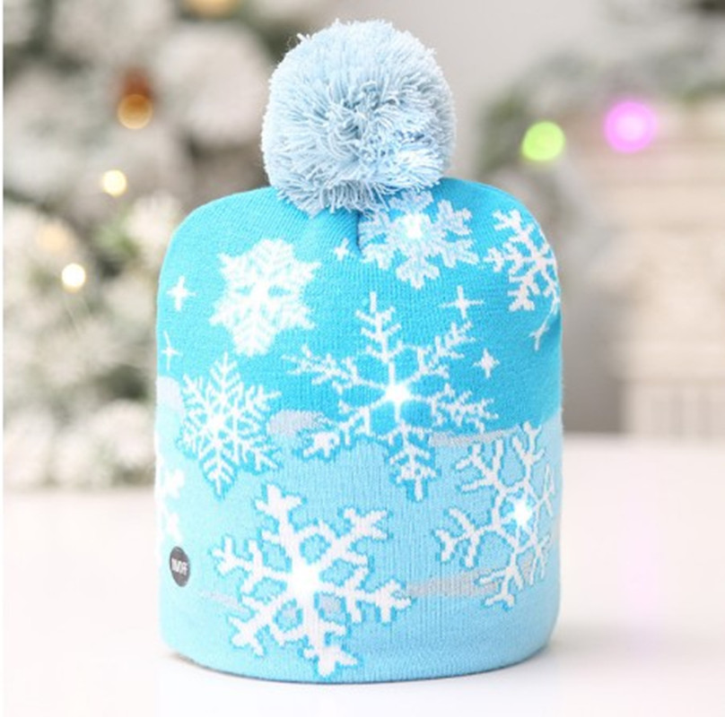6pcs/lot LED Christmas Beanie Ugly Christmas Sweater Christmas Hat Beanie Light Up Knitted Hat for Children Adult