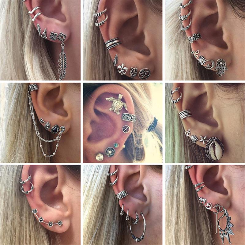 Stud LIMARIO Vintage Silver Color Geometric Earrings Set For Women Fashion Crystal Stone Heart Flower Leaf Chain Bohemian Jewelr
Stud LIMARIO Vintage Silver Color Geometric Earrings Set For Women Fashion Crystal Stone Heart Flower Leaf Chain Bohemian Jewelr