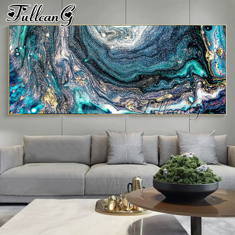 FULLCANG large size 5d diy diamond painting abstract watercolor landscape full mosaic square round embroidery needlework FC2354 201201