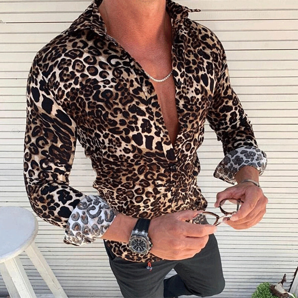 Mens New Fashion Long Sleeve Shirt Leopard Printed Casual Long Sleeve Slim Fit Male Shirts Tops fz3179
Mens New Fashion Long Sleeve Shirt Leopard Printed Casual Long Sleeve Slim Fit Male Shirts Tops fz3179
