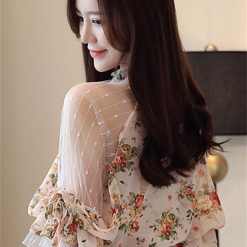 women blouse shirt patchwork Women Printed Chiffon Blouse Shirt Tops New Summer Shirt Casual Chiffon Blouse Blusas 4068 50 201201