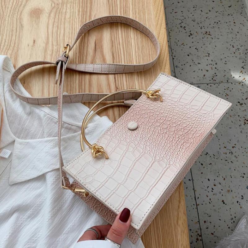 Elegant Female Metal Ring Tote bag 2021 Fashion New Quality Leather Women's Handbag Crocodile pattern Shoulder Messenger Bag, Black
Elegant Female Metal Ring Tote bag 2021 Fashion New Quality Leather Women's Handbag Crocodile pattern Shoulder Messenger Bag, Black