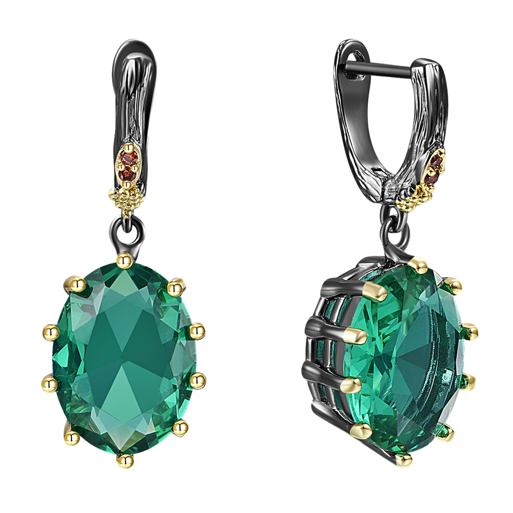 Vintage Christmas Gift For Wife DK Green CZ Drop Earrings Women's Birthday Party Jewellery With Big Oval Stone Beautiful Jewelry
Vintage Christmas Gift For Wife DK Green CZ Drop Earrings Women's Birthday Party Jewellery With Big Oval Stone Beautiful Jewelry
