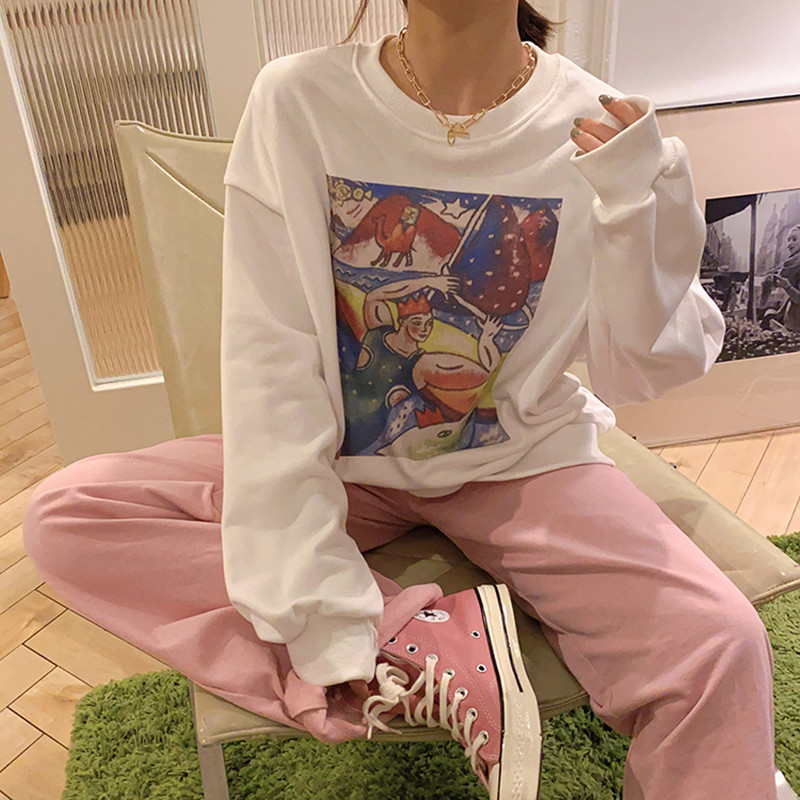2021 New Korean style big female long sleeve impression loose women's jerseys streetwear clothes (f4102) H98M, Blue
2021 New Korean style big female long sleeve impression loose women's jerseys streetwear clothes (f4102) H98M, Blue