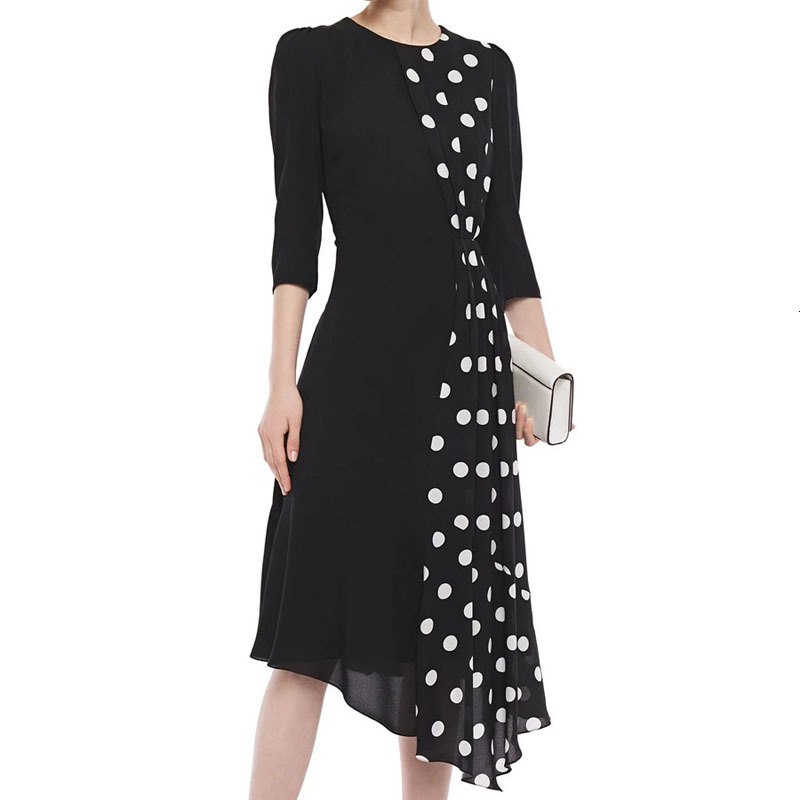 Polka Dot Female Will See Three Rooms the Neck As a Party Belt Elegant Dress Women's Robes High Quality 9f79, Black
Polka Dot Female Will See Three Rooms the Neck As a Party Belt Elegant Dress Women's Robes High Quality 9f79, Black