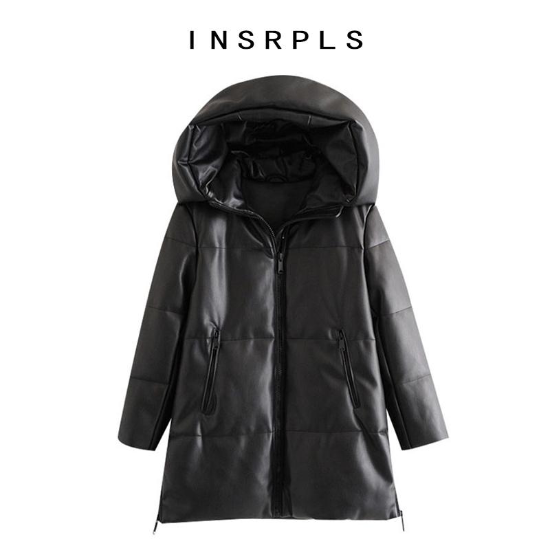 INSPRLS Women Fashion Thick Warm Winter Faux Leather Parkas Coat Vintage Hooded Long Sleeve Female Outerwear Chic Overcoat, As picture
INSPRLS Women Fashion Thick Warm Winter Faux Leather Parkas Coat Vintage Hooded Long Sleeve Female Outerwear Chic Overcoat, As picture