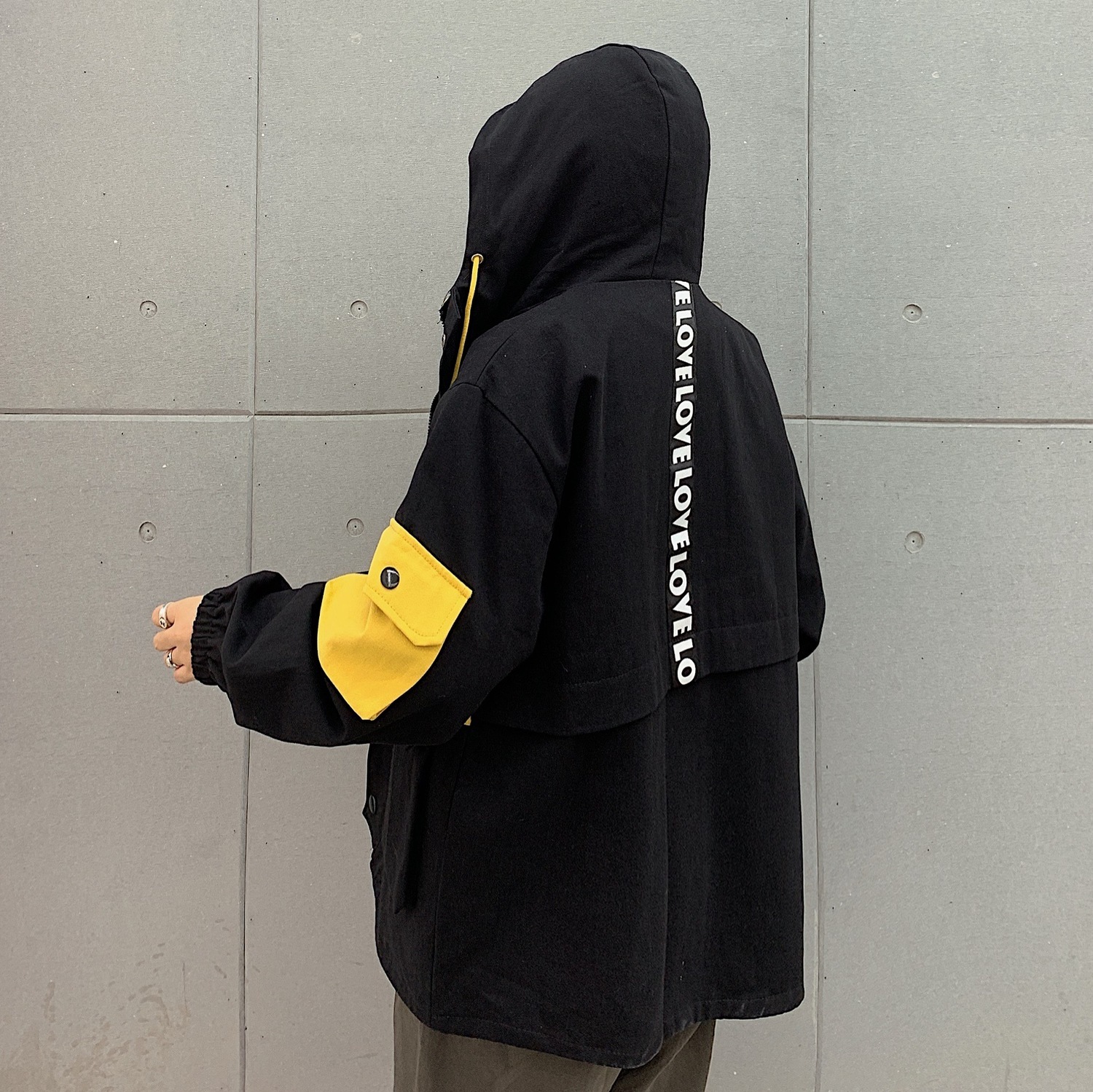 Neploe Harajuku Winter Korean Cargo Jacket Women Men Vintage Causal Hooded Coat 2019 Letter Hit Color Safari Style Jackets 55759 T200111