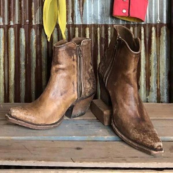vertvie Leather Boots Women Genuine Pointed Toe Ankle Boots Thick Square Heel Slip On Western Cowboy Shoes Women 2020, Brown
vertvie Leather Boots Women Genuine Pointed Toe Ankle Boots Thick Square Heel Slip On Western Cowboy Shoes Women 2020, Brown