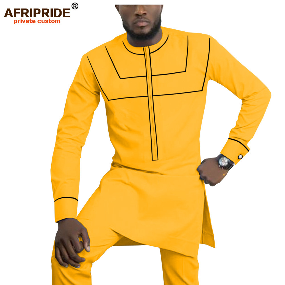 African Clothing for Men Dashiki Mens Outfits Shirts+ Ankara Pants Set Tracksuit Men Tribal Attire AFRIPRIDE A1916055 201118