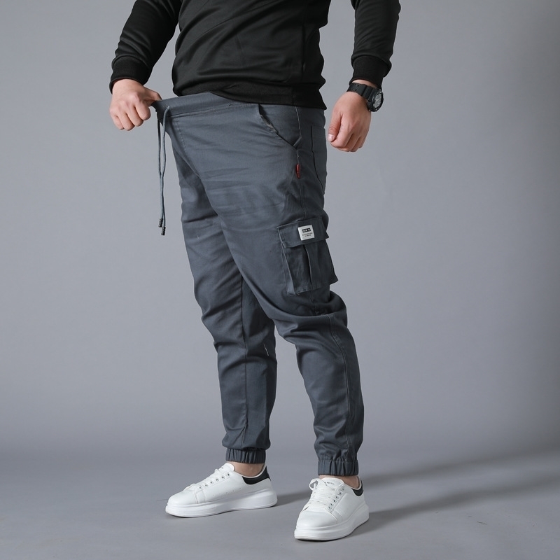 Wear-resistant Multi-pocket Cargo Pants Trousers Plus Size work overalls Jogger Super Loose Men Cotton Casual Pants 201110
