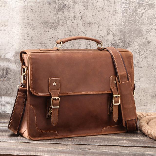 Retro crazy horse leather men's business briefcase bag multifunctional large capacity men's bag computer work totes for man1, Brown
Retro crazy horse leather men's business briefcase bag multifunctional large capacity men's bag computer work totes for man1, Brown