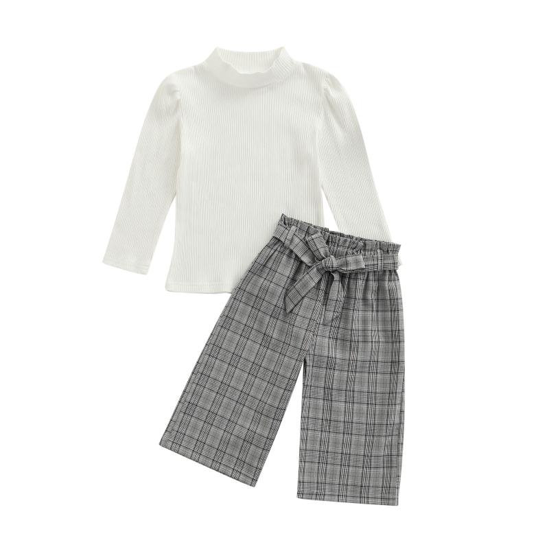 Clothing Sets CitgeeAutumn Kids Girls Sweet Outfit Solid Color Puff Long Sleeve Tops + Plaid Pants Set Fall Clothes, White
Clothing Sets CitgeeAutumn Kids Girls Sweet Outfit Solid Color Puff Long Sleeve Tops + Plaid Pants Set Fall Clothes, White