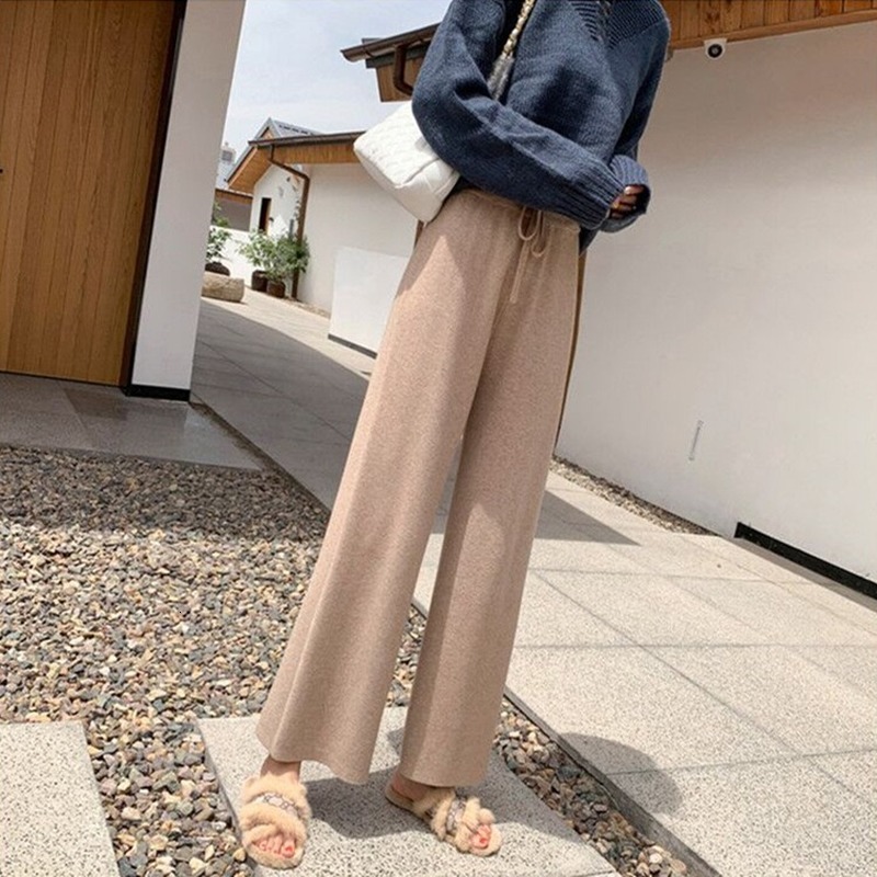 2021 New Oversized Knitting Women's Solid Empire Elastic Waist Ankle Knit Length Leg Loose Pants Office Lady Winter A8N9, Khaki.
2021 New Oversized Knitting Women's Solid Empire Elastic Waist Ankle Knit Length Leg Loose Pants Office Lady Winter A8N9, Khaki.
