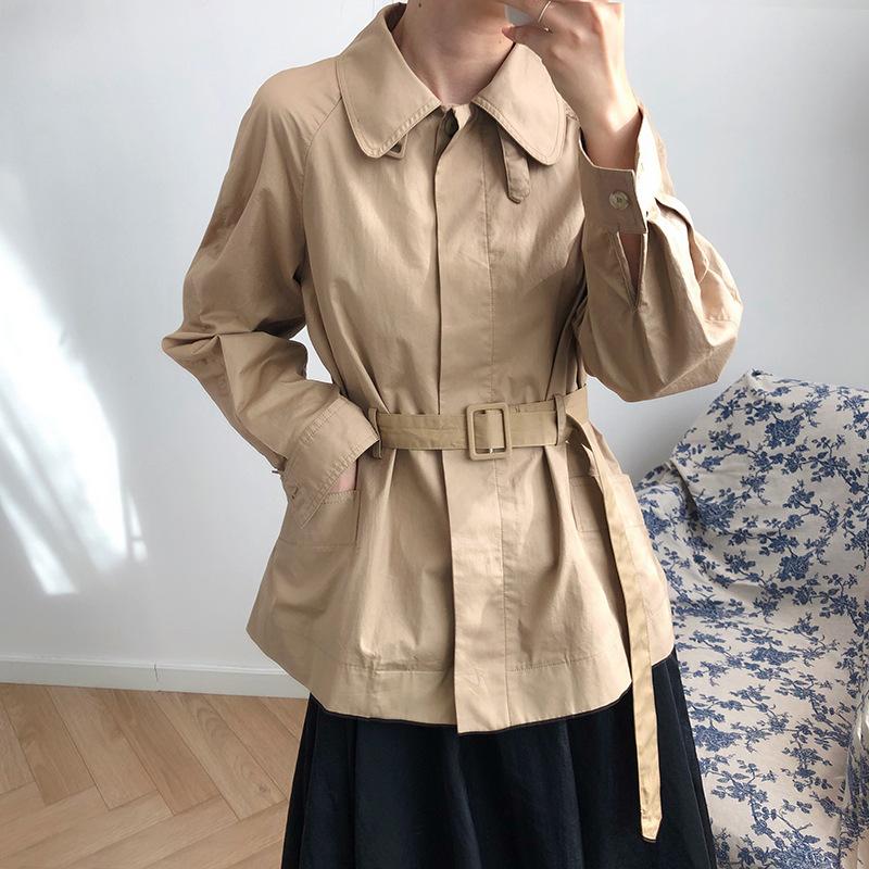 women trench coat Short jacket female autumn new Korean fashion Harajuku style loose jacket High Street Turn-down Collar Sashes, Khaki
women trench coat Short jacket female autumn new Korean fashion Harajuku style loose jacket High Street Turn-down Collar Sashes, Khaki