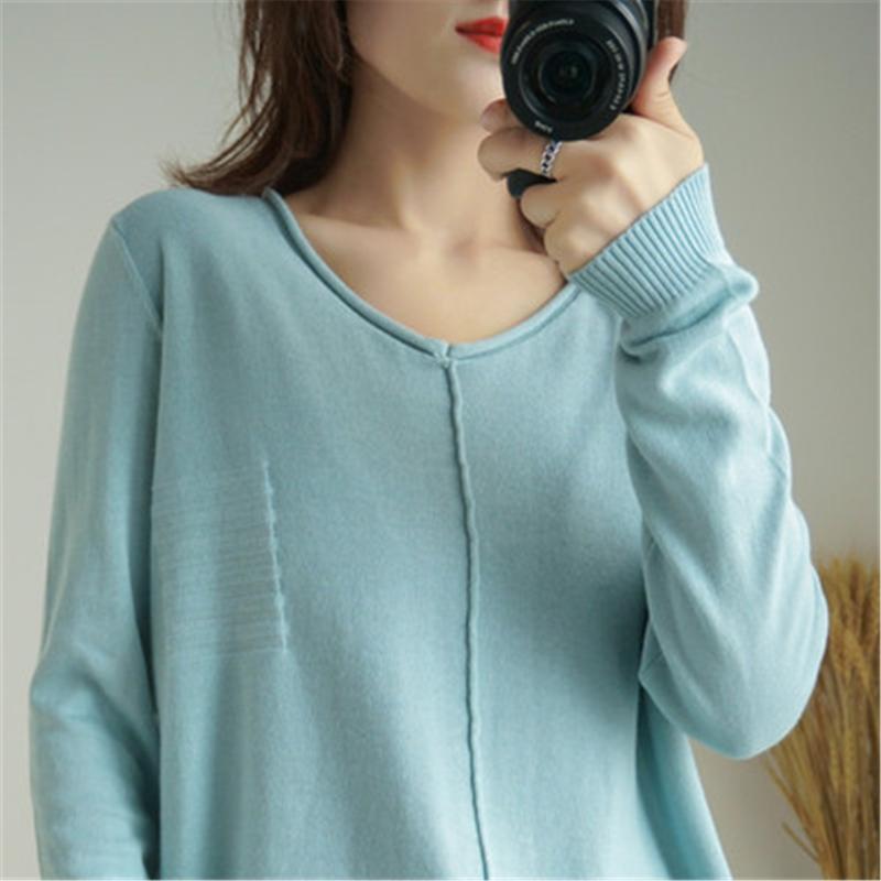 Women's Sweaters Pure Cotton Women Knitted Sweater Skin Friendly Elastic Soft Female Pullover V-Neck Long Sleeve Sweat Breathable Jumpers ZY, White;black
Women's Sweaters Pure Cotton Women Knitted Sweater Skin Friendly Elastic Soft Female Pullover V-Neck Long Sleeve Sweat Breathable Jumpers ZY, White;black