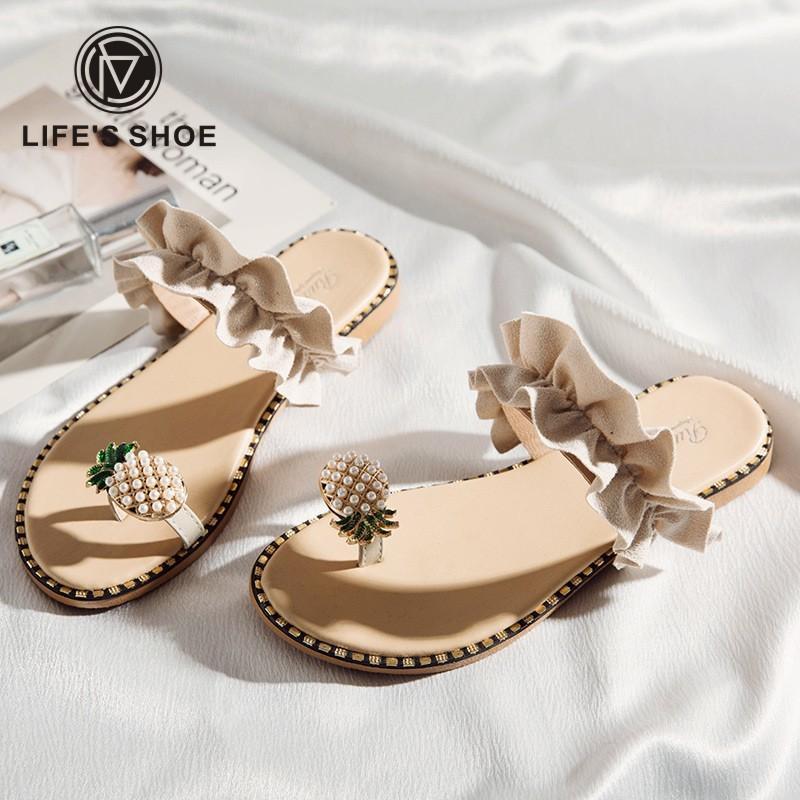 NEW Fashion Summer Casual Flip Flops Flowers Pearl Woman Flat Shoes Comfortable Footwear Beach Sandals Women Flats Slippers1, Beige lace
NEW Fashion Summer Casual Flip Flops Flowers Pearl Woman Flat Shoes Comfortable Footwear Beach Sandals Women Flats Slippers1, Beige lace