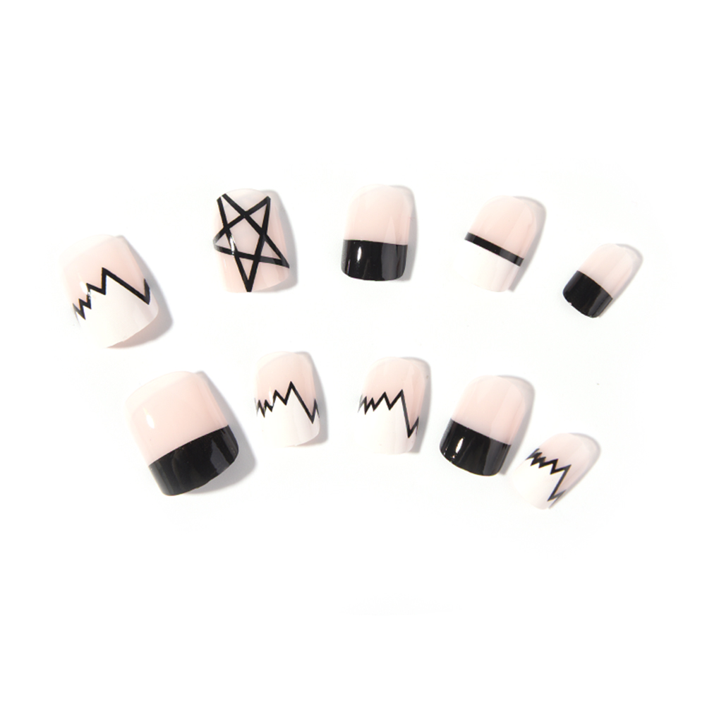 24pcs Manicure Short French Style Five-pointed star square head long lasting False Tips Fake false Nails Decor DIY Tool, As picture
24pcs Manicure Short French Style Five-pointed star square head long lasting False Tips Fake false Nails Decor DIY Tool, As picture