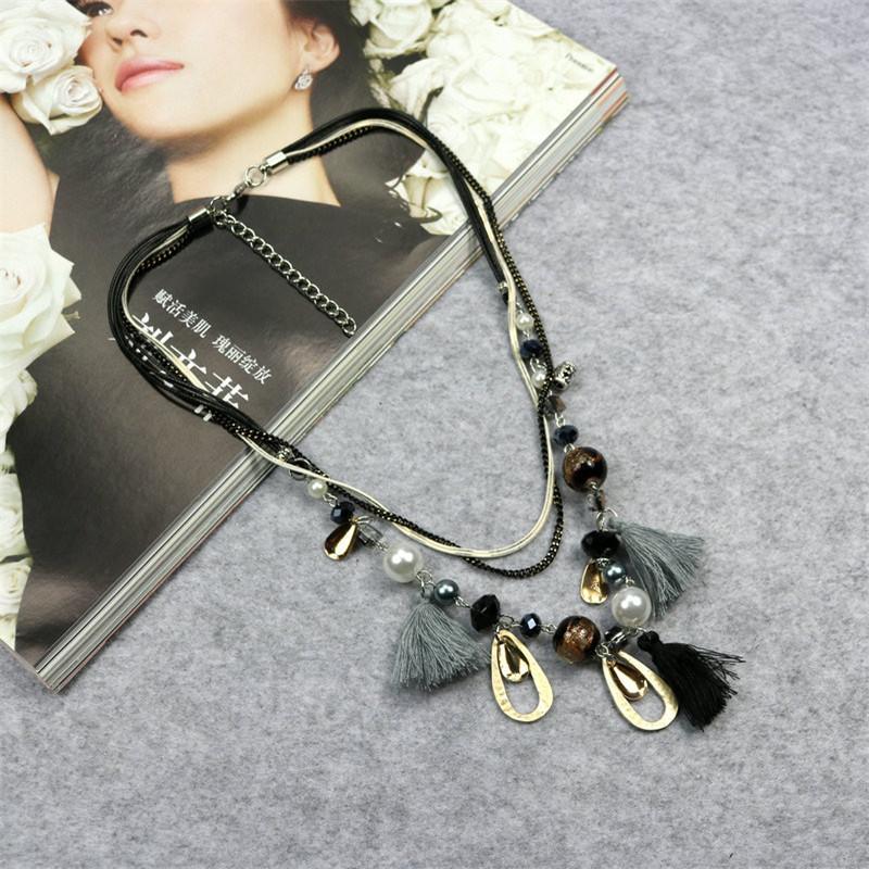 Bohemian New Women Pearl Crystal Necklace Tassel Beads Geometric Pendant Charm Necklace Fashion Jewelry Multilayer Sweater Chain
Bohemian New Women Pearl Crystal Necklace Tassel Beads Geometric Pendant Charm Necklace Fashion Jewelry Multilayer Sweater Chain