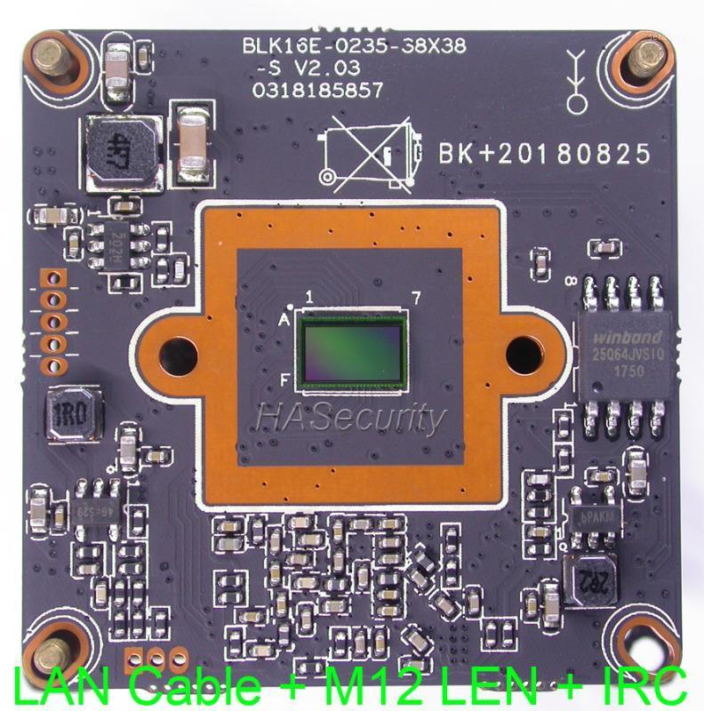 H.265 / H.264 IPC (1080P) 1/2.7" SmartSens CMOS sensor + Hi3516E CCTV IP camera module PCB board + LAN cable M12 LEN IRC1
H.265 / H.264 IPC (1080P) 1/2.7" SmartSens CMOS sensor + Hi3516E CCTV IP camera module PCB board + LAN cable M12 LEN IRC1