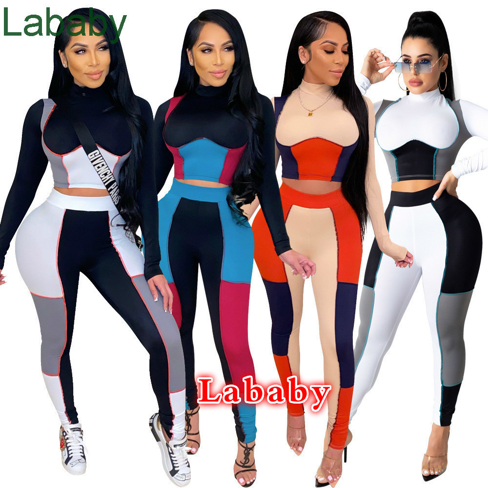 Women Tracksuits Two Piece Set designer Spring And Autumn Casual Outfits Stitching Color Leggings Slim Top Sport Suits 2021 New, Black gray white
Women Tracksuits Two Piece Set designer Spring And Autumn Casual Outfits Stitching Color Leggings Slim Top Sport Suits 2021 New, Black gray white