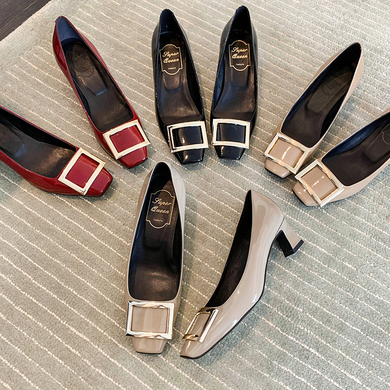 2021 new rv square buckle single shoes shallow mouth square toe working mid-heel shoes net red thick heel high heel bridesmaid wedding shoes, Black
2021 new rv square buckle single shoes shallow mouth square toe working mid-heel shoes net red thick heel high heel bridesmaid wedding shoes, Black