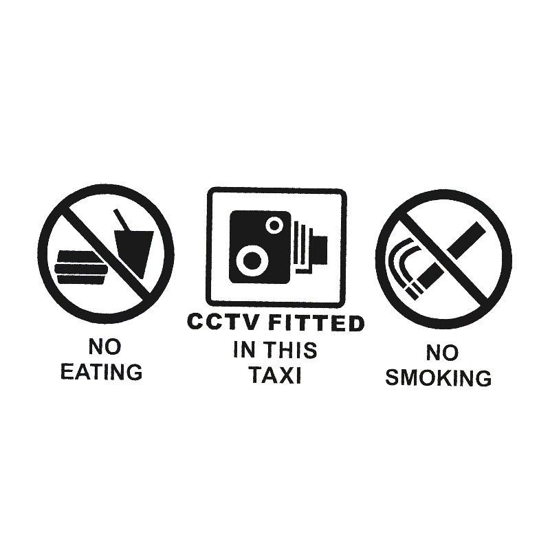 

17*7.3cm Warning Stickers CCTV Camera No Smoking Eating Car Taxi Window Reverse Signs Car Sticker car accessories, Color