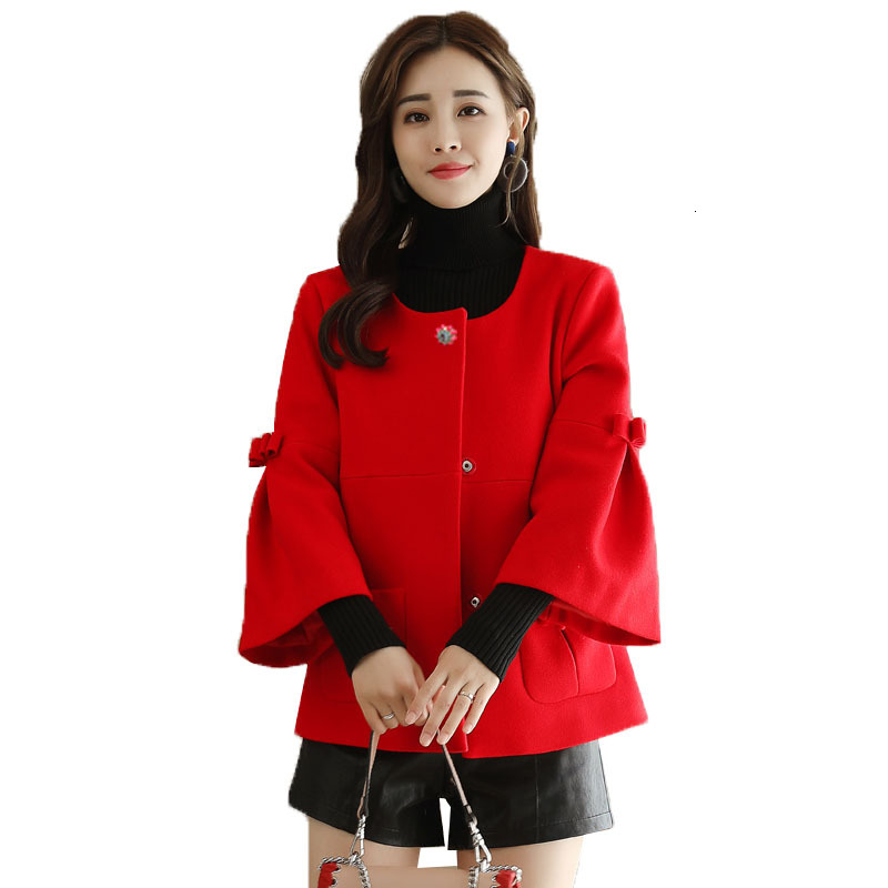 New Korean Autumn Temperature of Short Outerwear Women's Casual Mode Flared Sleeves From Single Wool R306 Os6t, Red.
New Korean Autumn Temperature of Short Outerwear Women's Casual Mode Flared Sleeves From Single Wool R306 Os6t, Red.