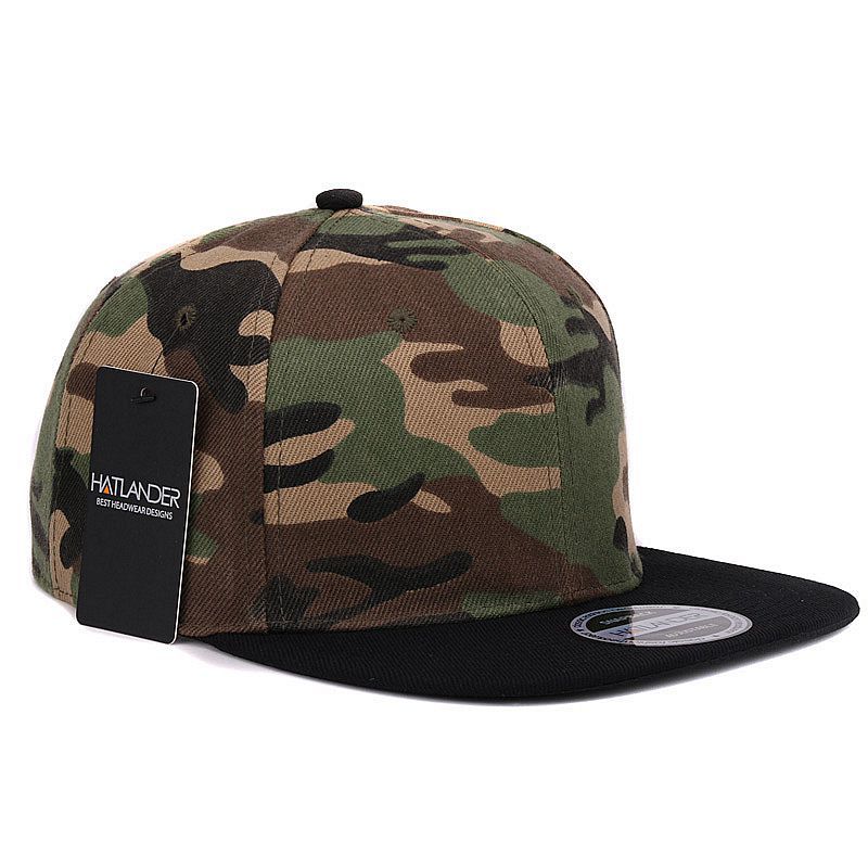 HATLANDER Camouflage snapback polyester cap blank flat camo baseball cap with no embroidery mens cap and hat for men and women 201019