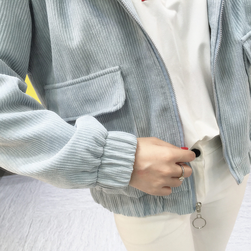 Women Hooded Corduroy Jacket 2019 Spring Fashion Long Sleeve Casual Jacket Coat Women Basic Loose Short Jacket Female Outerwear T200319