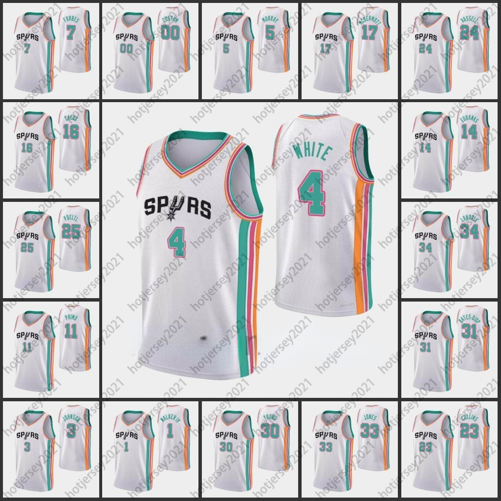 2021-22 Printed San Antonios Men Dejounte Murray Derrick White Devin Vassell Bryn Forbes Jock Landale 75th Anniversary Spur jerseys
2021-22 Printed San Antonios Men Dejounte Murray Derrick White Devin Vassell Bryn Forbes Jock Landale 75th Anniversary Spur jerseys