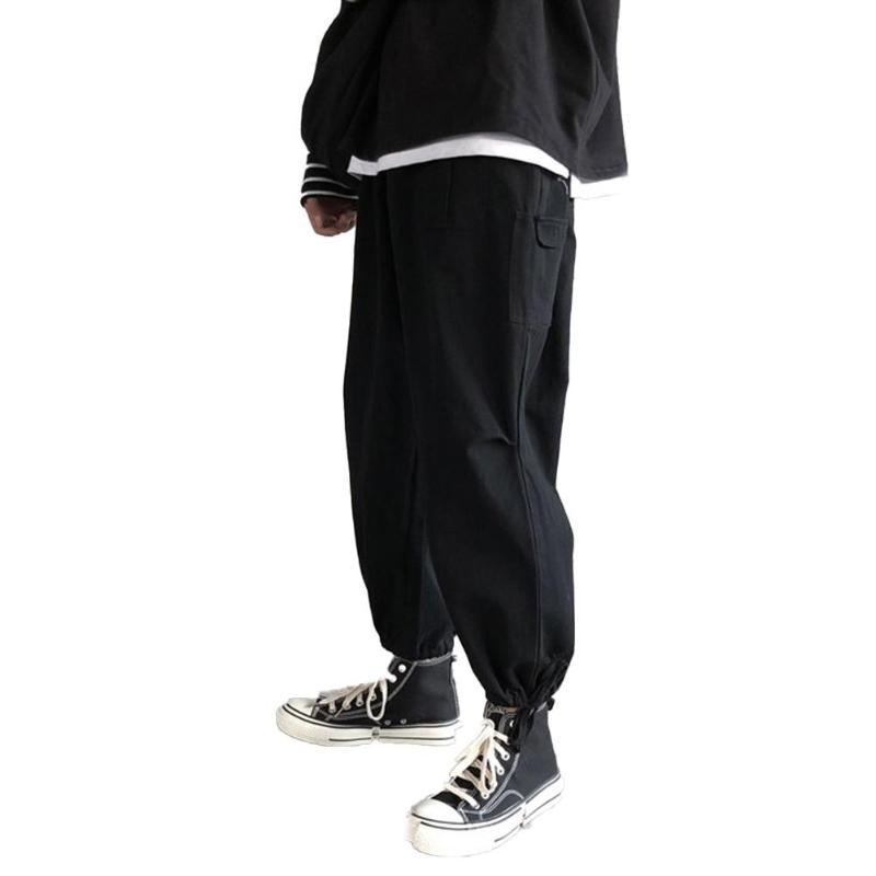 Fashion Men Soft Breathable Ankle Tie Drawstring Loose Pants Ninth Trousers Loose wide-leg pants wide-leg, Black
Fashion Men Soft Breathable Ankle Tie Drawstring Loose Pants Ninth Trousers Loose wide-leg pants wide-leg, Black