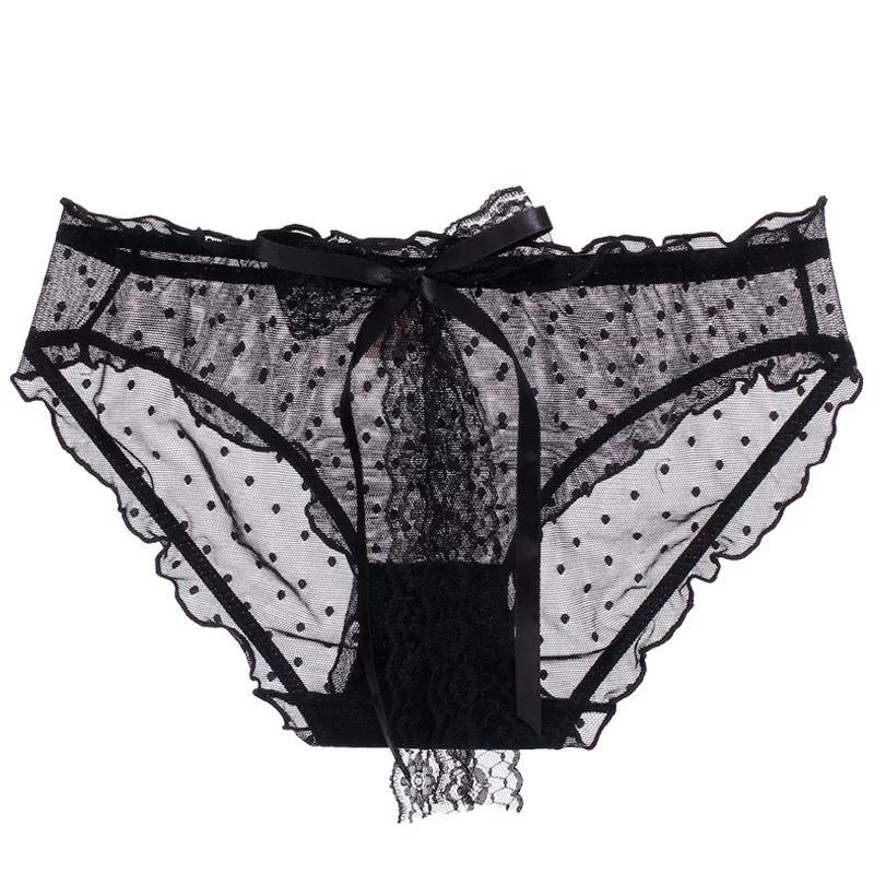 Sexy Women transparent Bow Sexy Summer Transparent Cute Mesh Lace Chiffon Young girl Sweet Women's Briefs underwear panties, Black
Sexy Women transparent Bow Sexy Summer Transparent Cute Mesh Lace Chiffon Young girl Sweet Women's Briefs underwear panties, Black