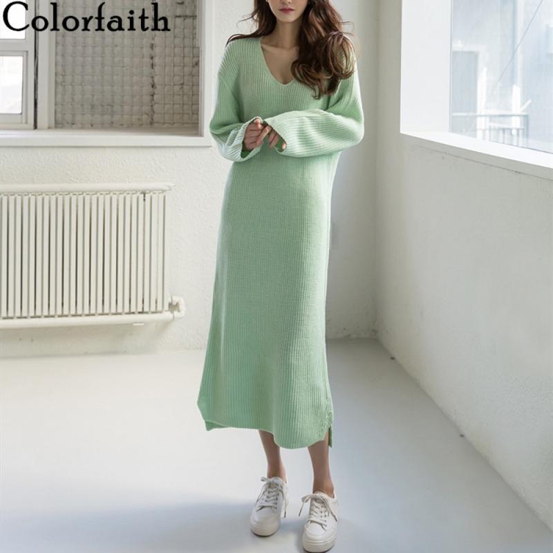 Colorfaith New 2020 Autumn Winter Women Dresses V-Neck Split Warm Knitting Oversize Elegant Vintage Ladies Long Dresses DR3304, Green
Colorfaith New 2020 Autumn Winter Women Dresses V-Neck Split Warm Knitting Oversize Elegant Vintage Ladies Long Dresses DR3304, Green