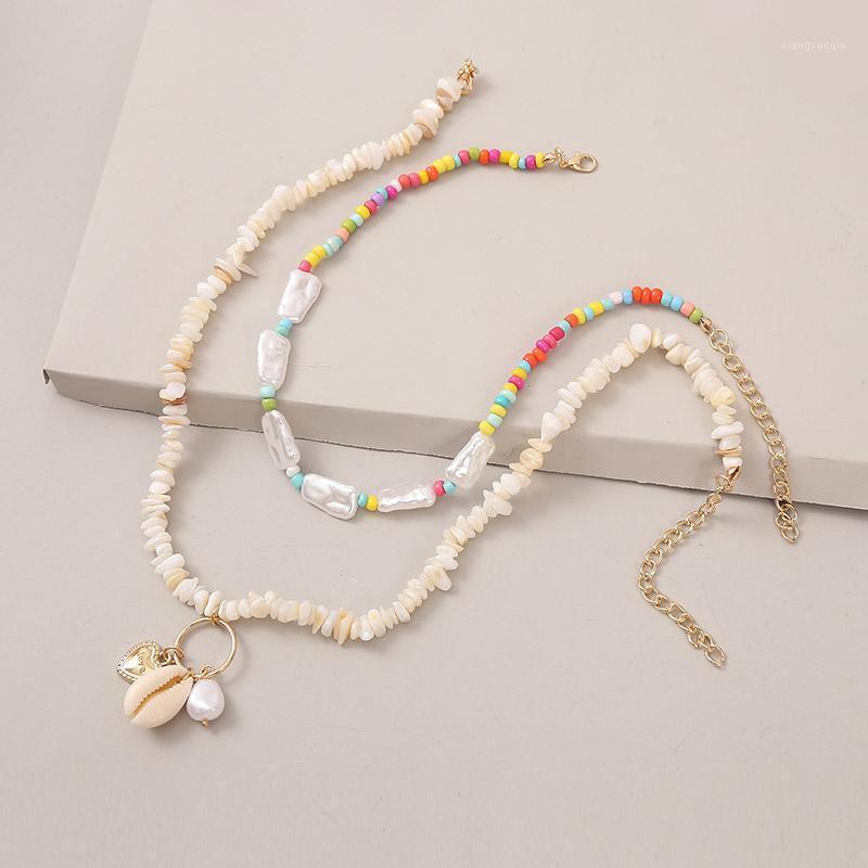 Pendant Necklaces 2Pcs/Set Boho Gold Heart Shell White Natural Stone For Women Fashion Colorful Beads Pearl Beaded Necklace, Silver
Pendant Necklaces 2Pcs/Set Boho Gold Heart Shell White Natural Stone For Women Fashion Colorful Beads Pearl Beaded Necklace, Silver