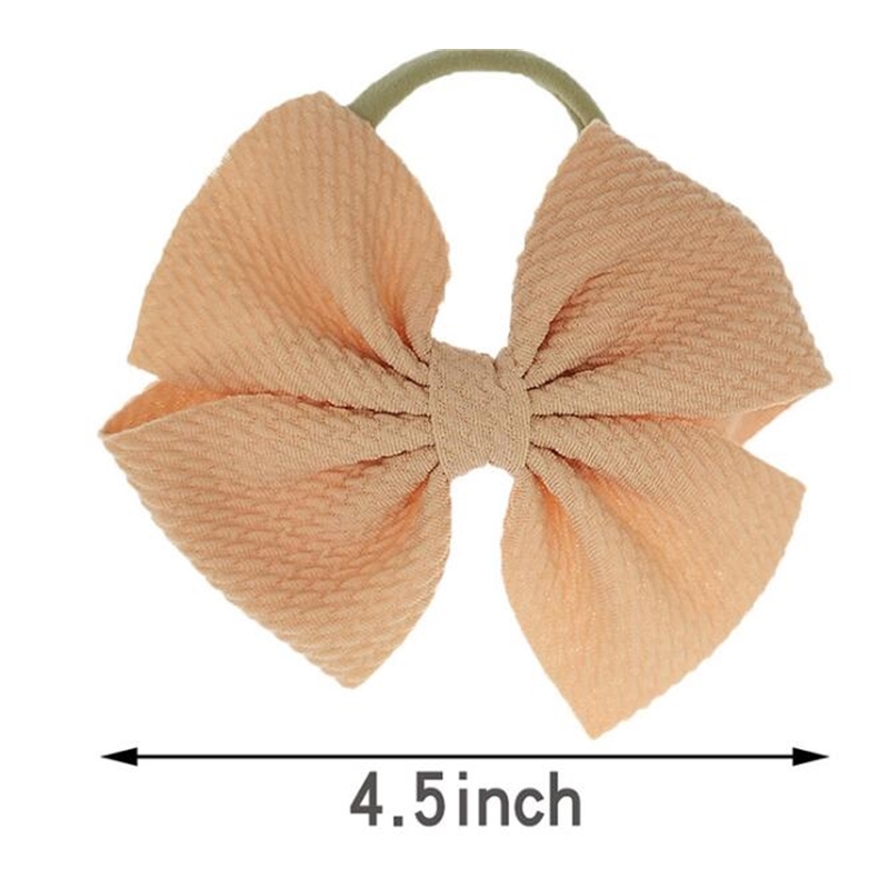 Bulk 60pc/lot Girls 45" Solid Fabric Hair Bow HeadbandsKids Hair Bows Elastic Headbands Nylon Headband Kids Hair Accessories LJ201226