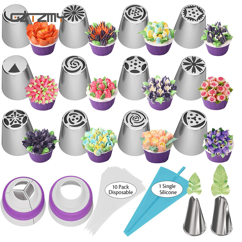 Cake Decorating Tools 27 Pcs Set Russian Tulip Icing Piping Nozzles Leaf Pastry Tips Pastry Bags for Kitchen Baking Confeitaria
Cake Decorating Tools 27 Pcs Set Russian Tulip Icing Piping Nozzles Leaf Pastry Tips Pastry Bags for Kitchen Baking Confeitaria