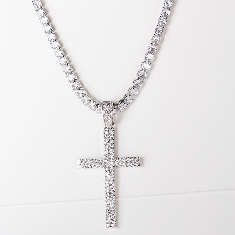 Hip hop micro pave zircon cross pendant zircon crystal custom size tennis chain necklace out men's jewelry
Hip hop micro pave zircon cross pendant zircon crystal custom size tennis chain necklace out men's jewelry