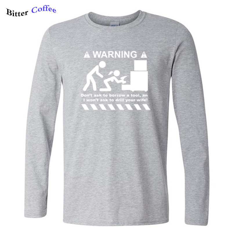Print Tee Homme Autumn Funny T-shirt 100% Cotton Novelty Long sleeve T Shirt Men Hipster EU Size 201202