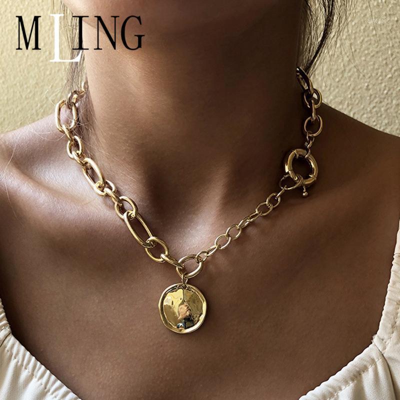 Chokers MLING Vintage Gold Alloy Geometric Pendant Necklace Fashion Metal Round Thick Chain For Women1
Chokers MLING Vintage Gold Alloy Geometric Pendant Necklace Fashion Metal Round Thick Chain For Women1