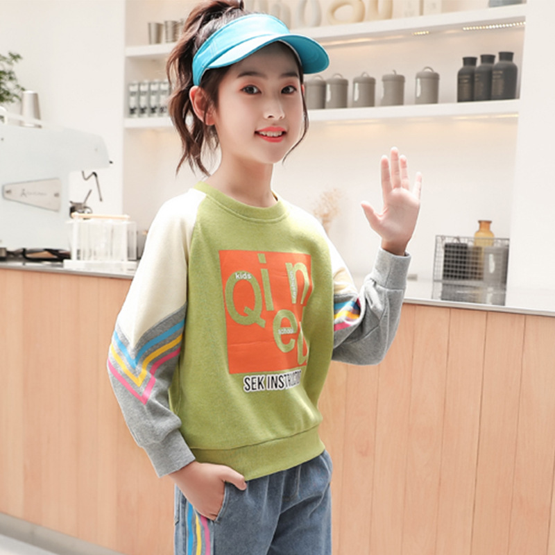 Children Clothing 3-12 Year 2020 Autumn Winter Teens Girls Clothes Top+Jeans2pcs Outfit Kids Sports Suit For Girls Clothing SetsX1019