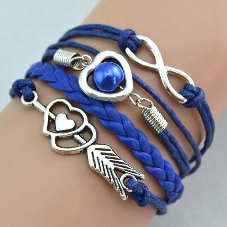 Charm Bracelets Heart Infinity Glass Beads Wrap Leather Handmade Jewelry Women Girl Gift
Charm Bracelets Heart Infinity Glass Beads Wrap Leather Handmade Jewelry Women Girl Gift