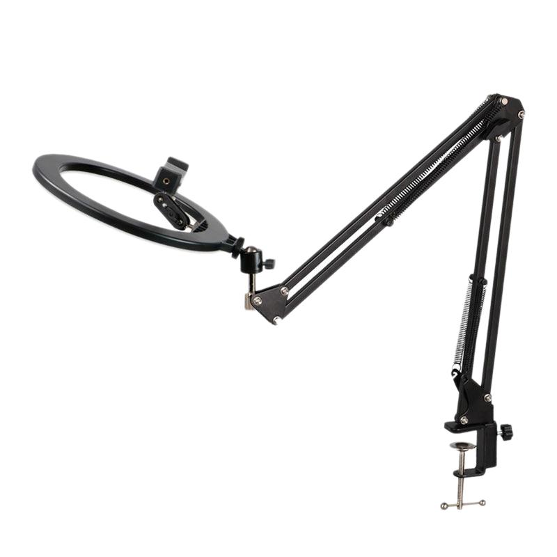 Dimmable LED Ring Light Mobile Phone Bracket Desktop Cantilever Tilt Photo Multi-Angle Adjustment Bracket Tripod Lamp, Black
Dimmable LED Ring Light Mobile Phone Bracket Desktop Cantilever Tilt Photo Multi-Angle Adjustment Bracket Tripod Lamp, Black