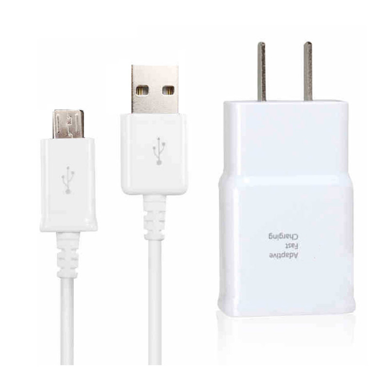 2in1 Comincan Usb Fast charger For S6 S8 S10 9V 2A US EU plug Travel wall adaptor full 2A home charge dock with type c black cable opp bag