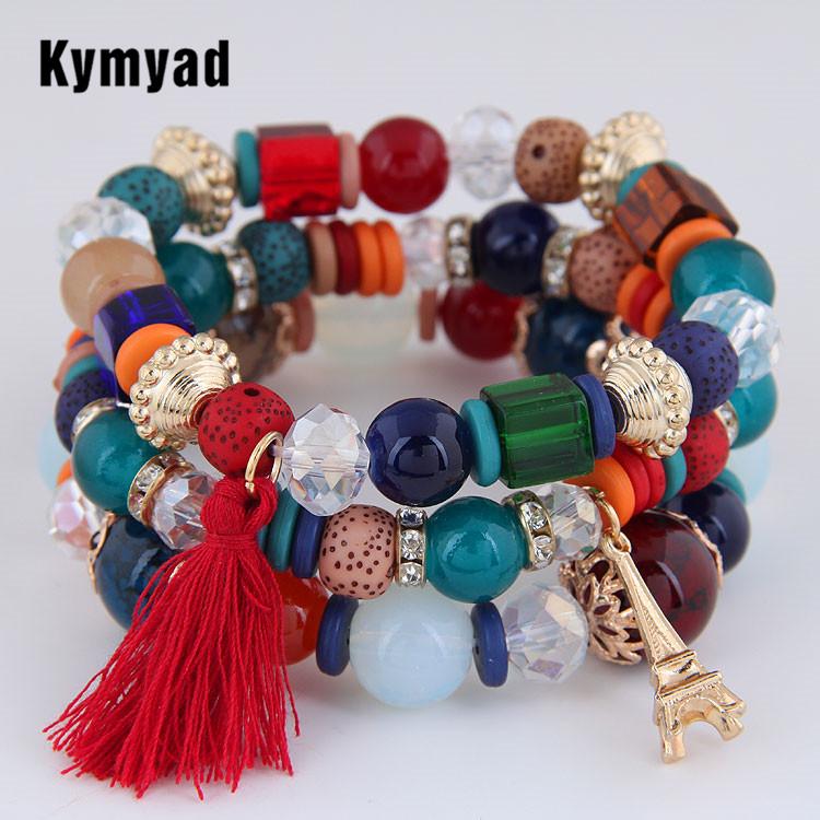Kymyad Multilayer Bohemia Bracelets Crystal Beads Resin Stone Bracelets For Women Bijoux Tassel Tower Bracelet Femme Jewelry
Kymyad Multilayer Bohemia Bracelets Crystal Beads Resin Stone Bracelets For Women Bijoux Tassel Tower Bracelet Femme Jewelry