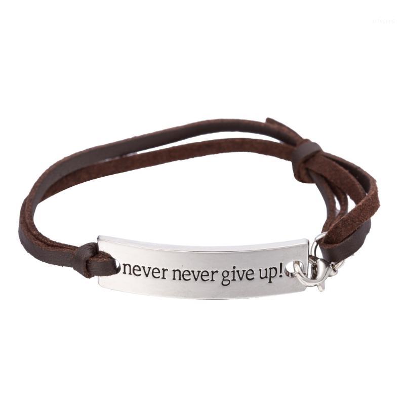 Charm Bracelets Wholesale- My Shape Inspirational Quote Never Give Up Rectangle Engraved Leather Bracelet Graduation Jewelry Gift For Women1
Charm Bracelets Wholesale- My Shape Inspirational Quote Never Give Up Rectangle Engraved Leather Bracelet Graduation Jewelry Gift For Women1