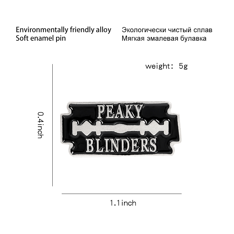 razor blade design enamel pins peaky blinders brooches badges fashion lapel pins gift for friends wholesale
